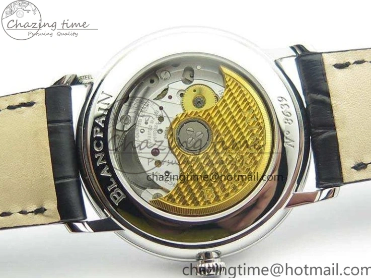 0326 Villeret 6651 SS ZF 1:1 Best Edition White Dial On Black Leather Strap A Practical 8098